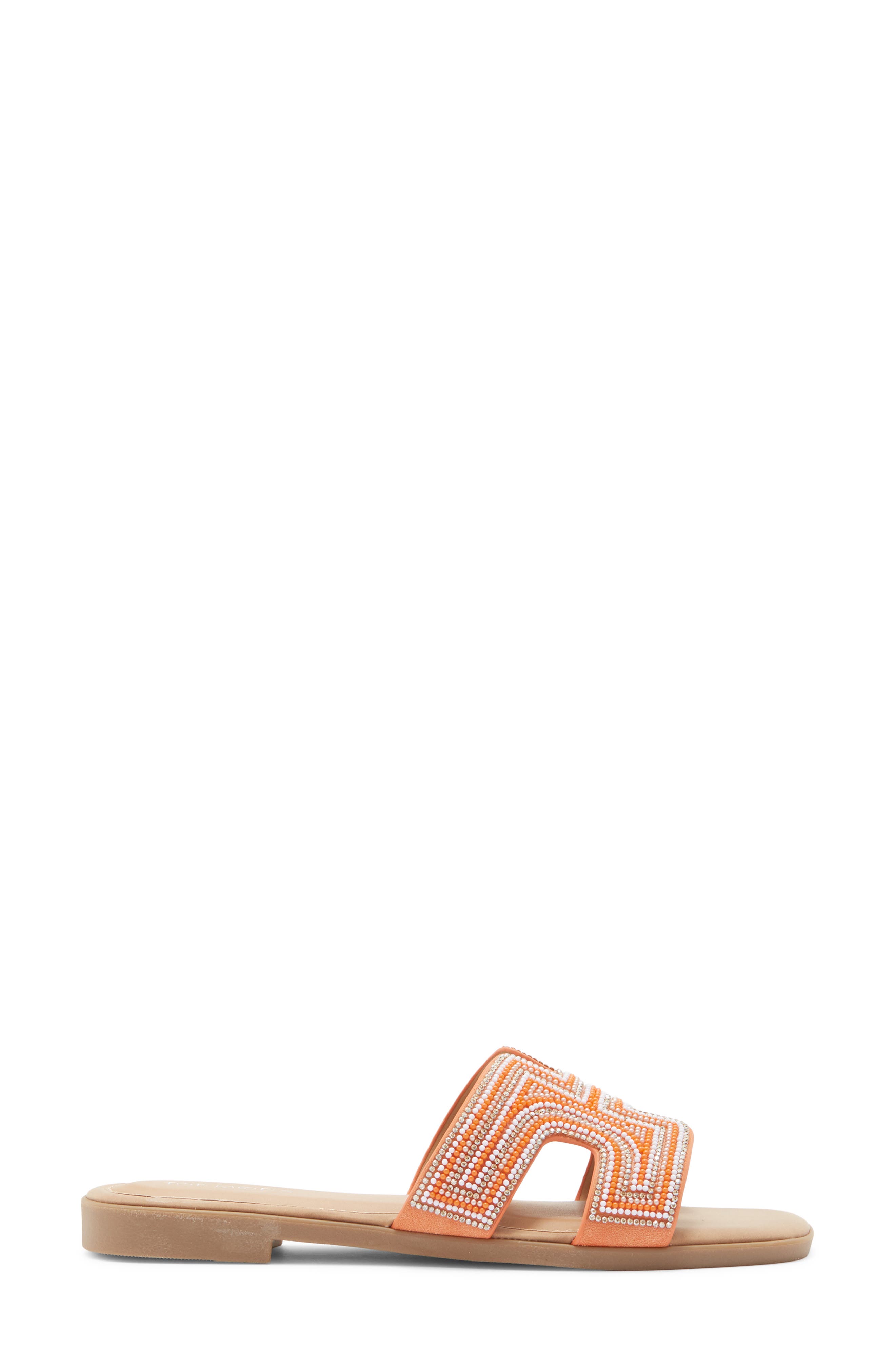 Louise Embellished Slide Sandal, Alternate, color, ORANGE
