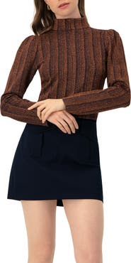 IVONNE High Neck Long Sleeve Top