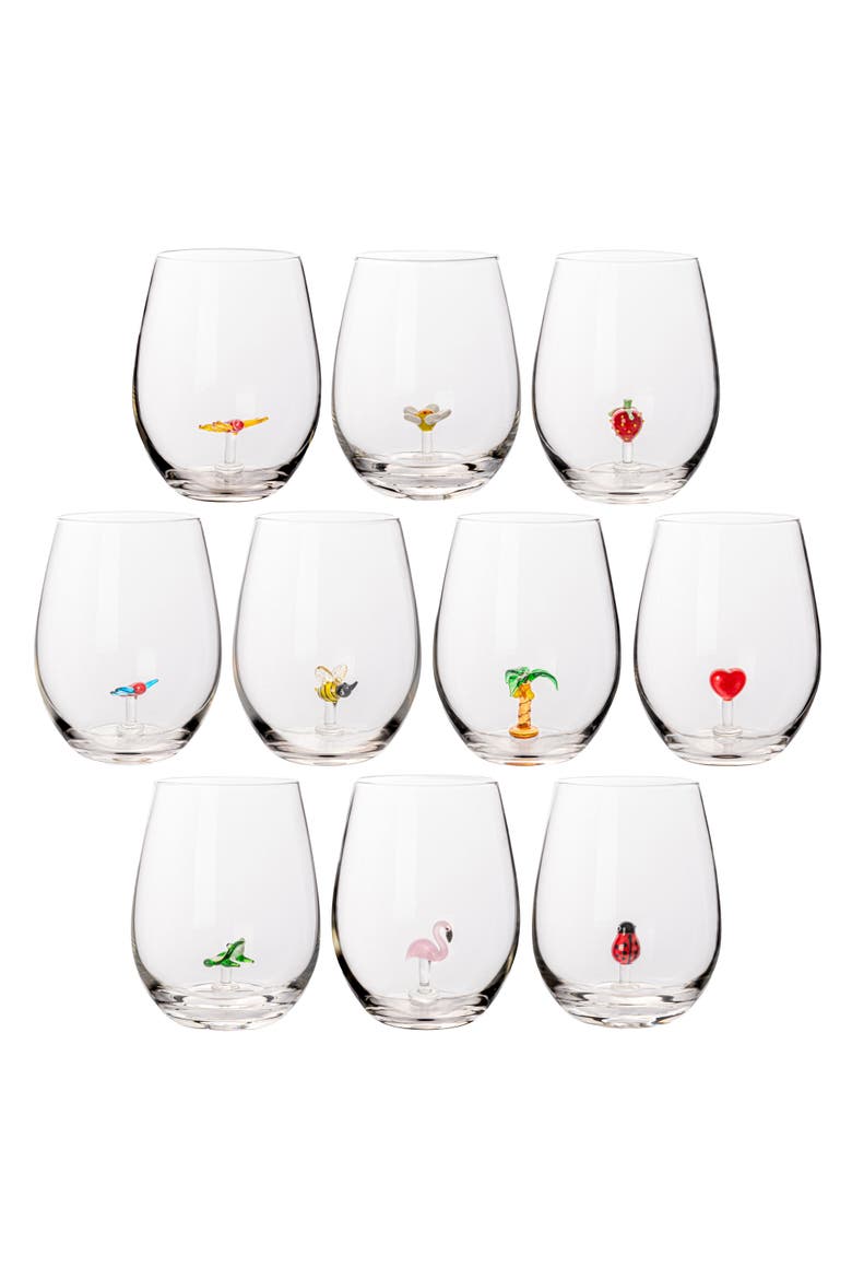 Stemless Wine Glass Set, Main, color, Clear