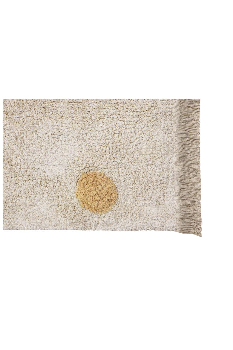 Polka Dot Fringe Trim Washable Cotton Blend Rug, Alternate, color, NATURAL