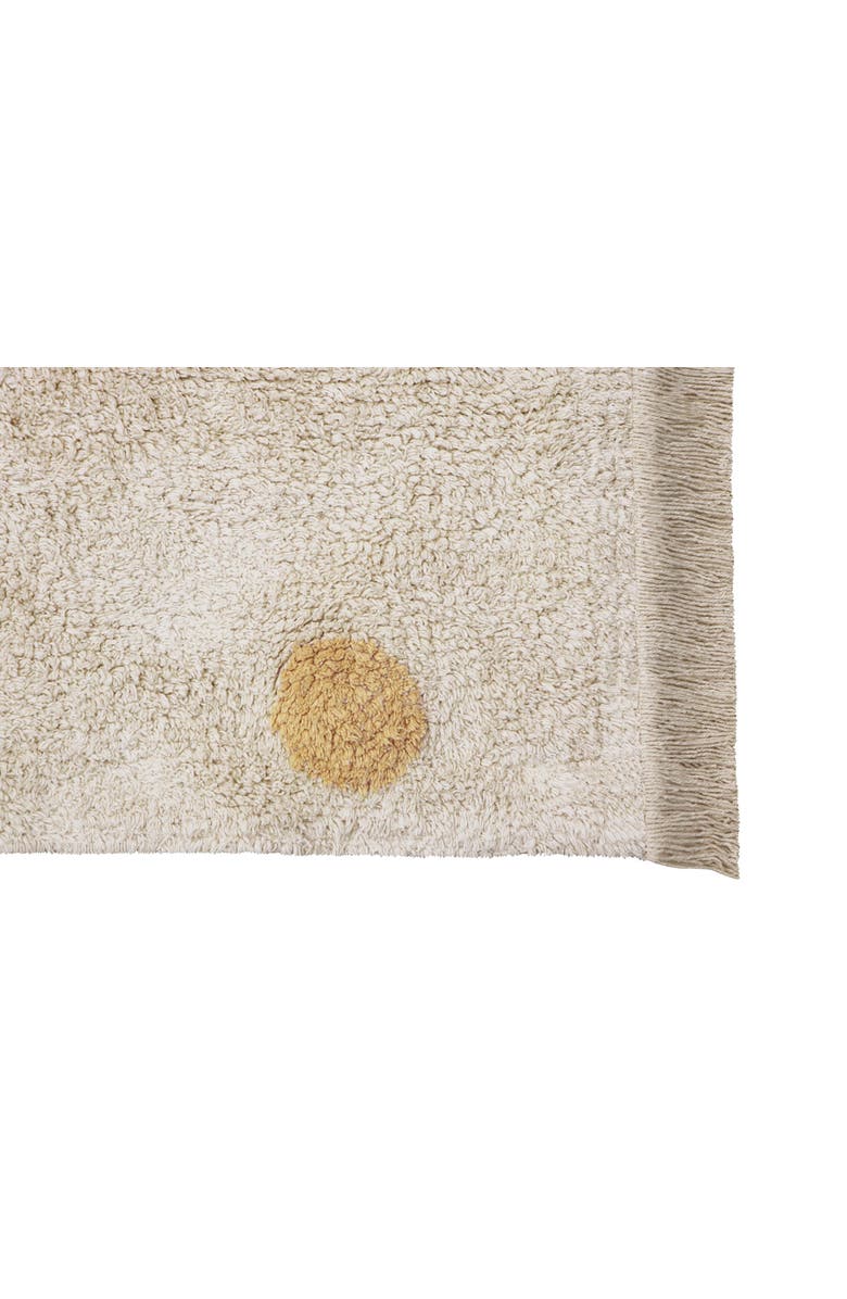 Lorena Canals Polka Dot Fringe Trim Washable Cotton Blend Rug, Alternate, color, Natural