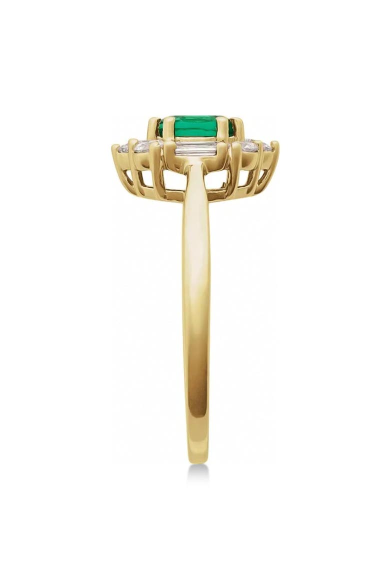 Oval Lab Emerald & Diamond Halo Ring 14K 0.95ct, Alternate, color, Emerald/Yellow Gold