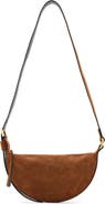 AllSaints Half Moon Suede Crossbody Bag