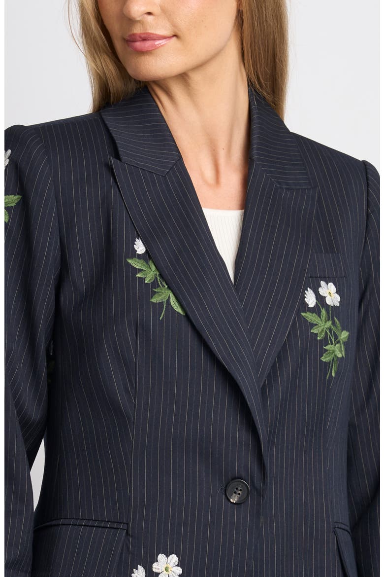 Arden Embroidered Pinstripe Blazer, Alternate, color, INDIGO NIGHT