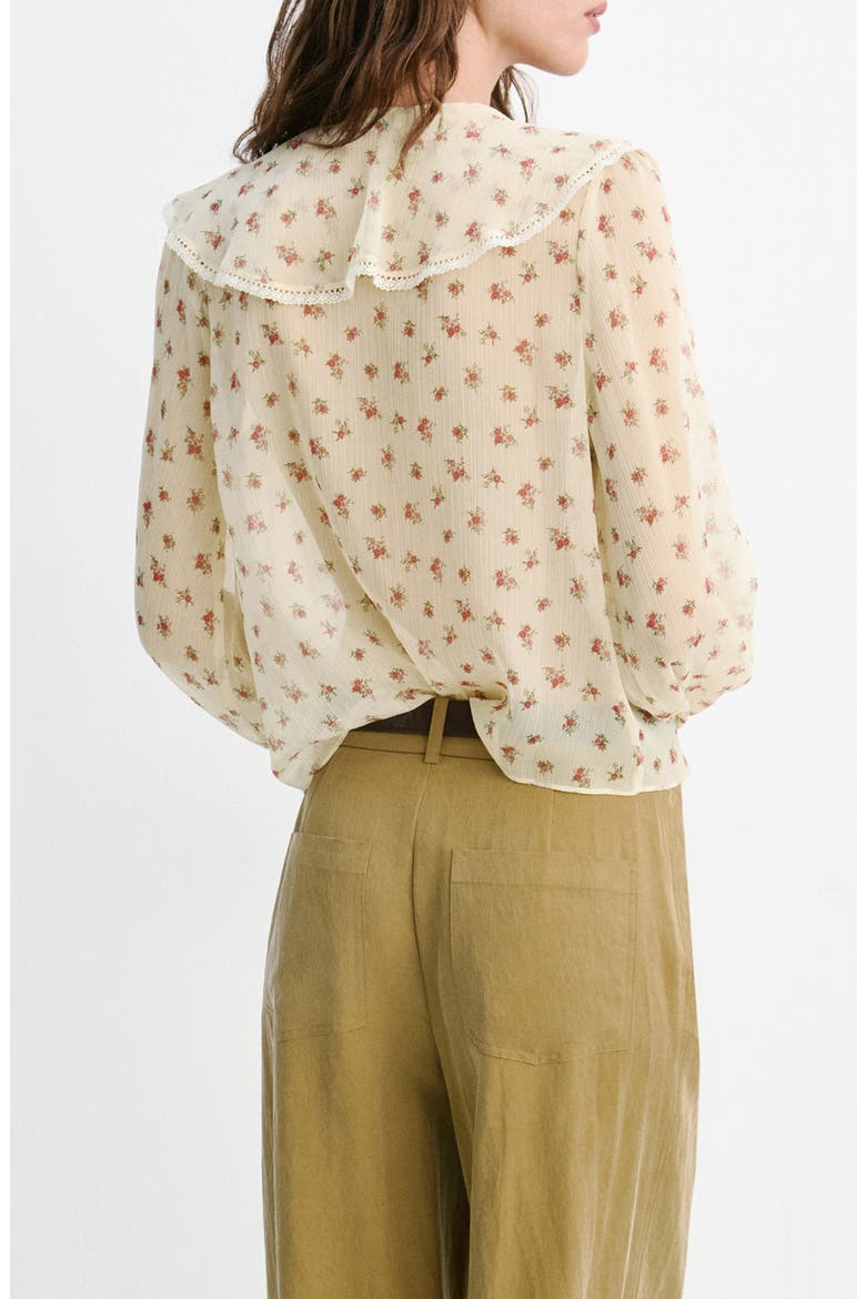 Ruffled Floral Top, Alternate, color, YELLOW