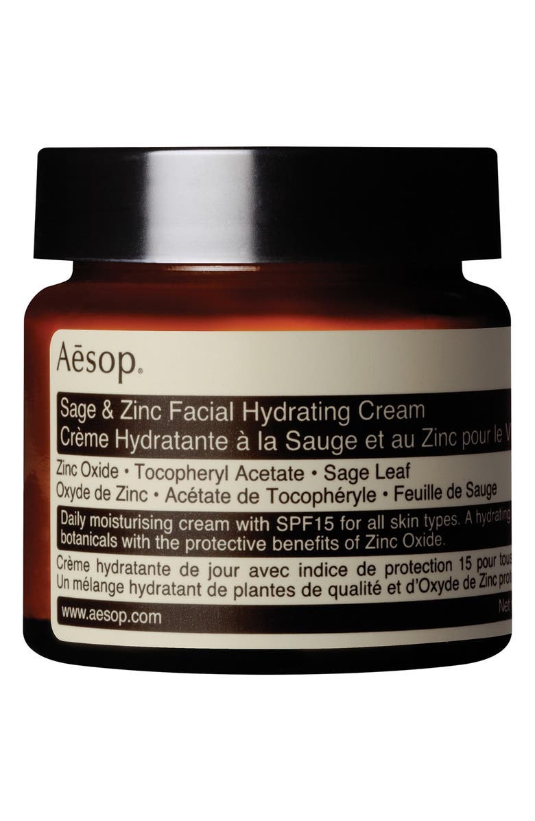Aesop Sage & Zinc Facial Hydrating Cream SPF 15, Main, color, 