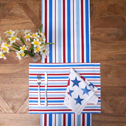 C & F Home C&f Home Red White & Pow Napkin Set Of 6 In White
