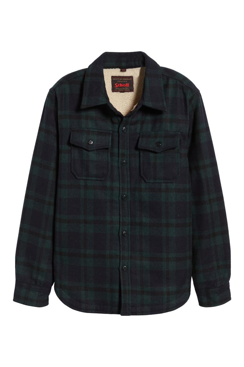 Plaid Wool Blend Shirt Jacket, Alternate, color, HUNTER GREEN