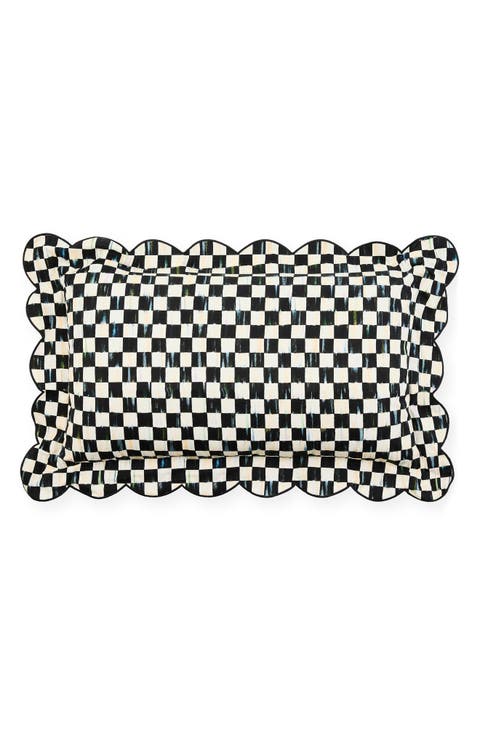 Courtly Check Reversible Scallop Lumbar Pillow