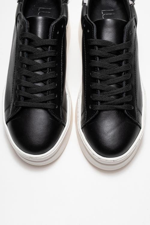Forever & Always Shoes Anabel Leather Platform Sneakers In Black