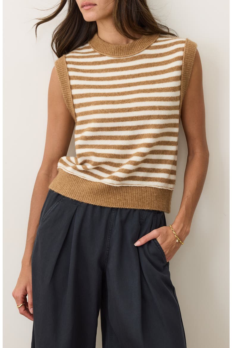 Sausalito Stripe Sweater Vest, Main, color, NUTMEG STRIPE