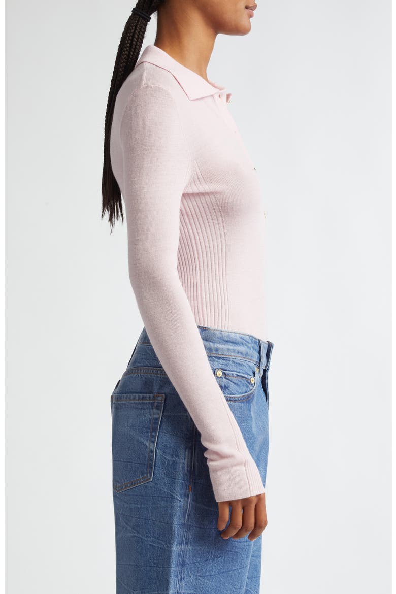 Long Sleeve Wool Polo Sweater, Alternate, color, CHALK PINK