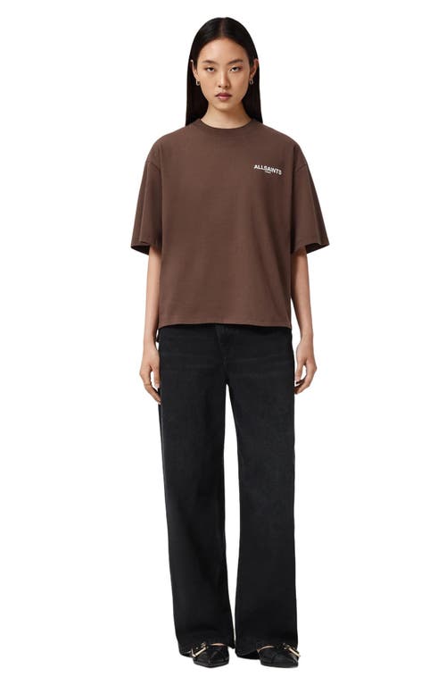 Allsaints Guardian Amelie Oversize Cotton Graphic T-shirt In Brown