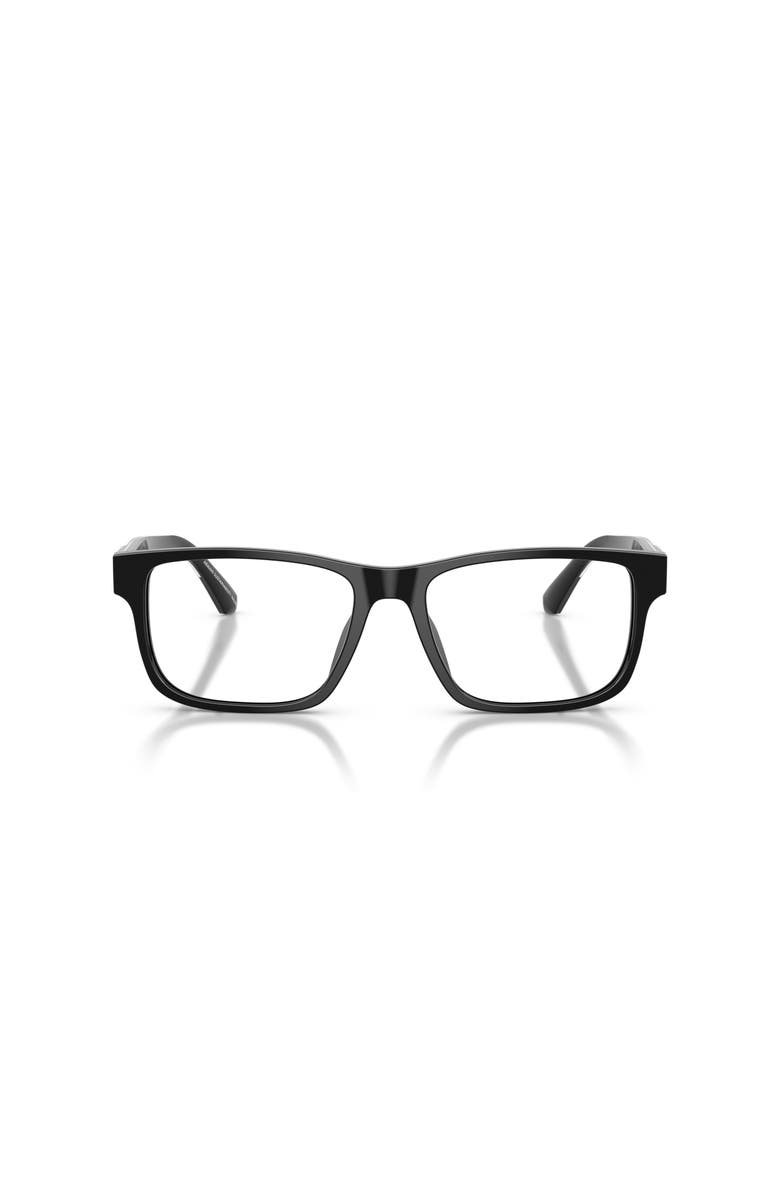 Emporio Armani 56mm Rectangle optical glasses, Alternate, color, Black