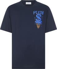 PHILIPP PLEIN Round Neck T-Shirt Ice Cream Dollar Patch Men