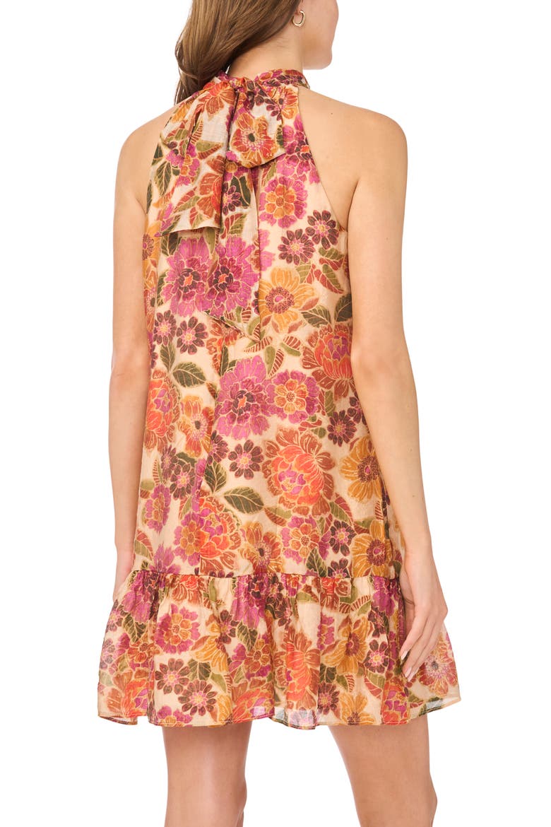 Ruffle Halter Dress, Alternate, color, CREAM MULTI
