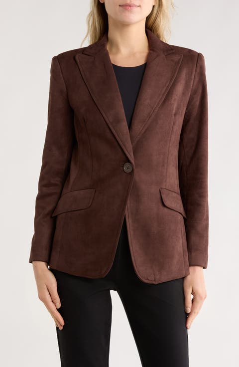 Faux Suede Blazer