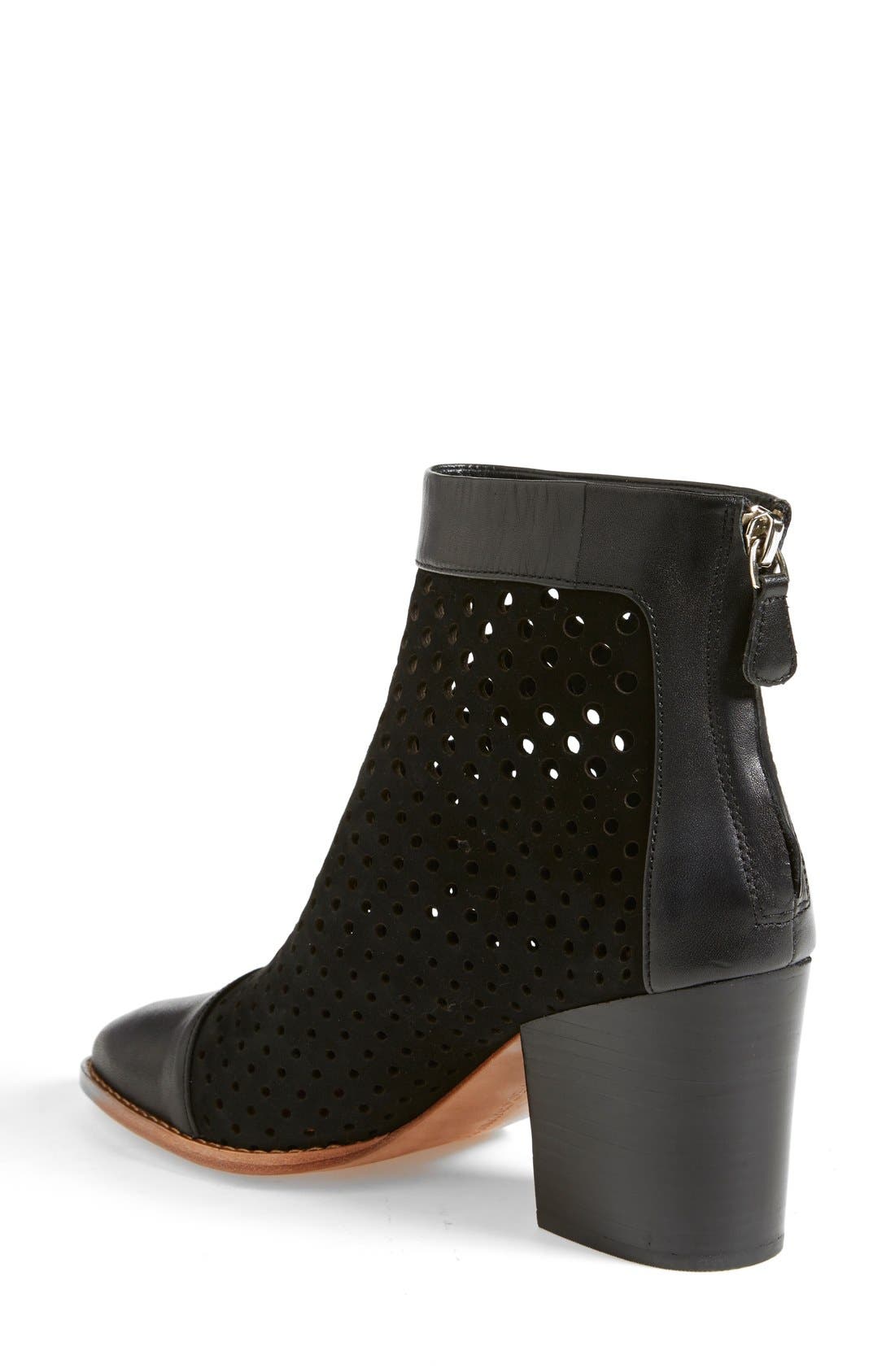 'Bedford' Block Heel Bootie, Alternate, color, BLACK