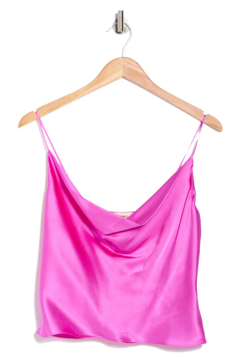 Calista Cowl Neck Silk Camisole, Alternate, color, BRIGHT PURPLE