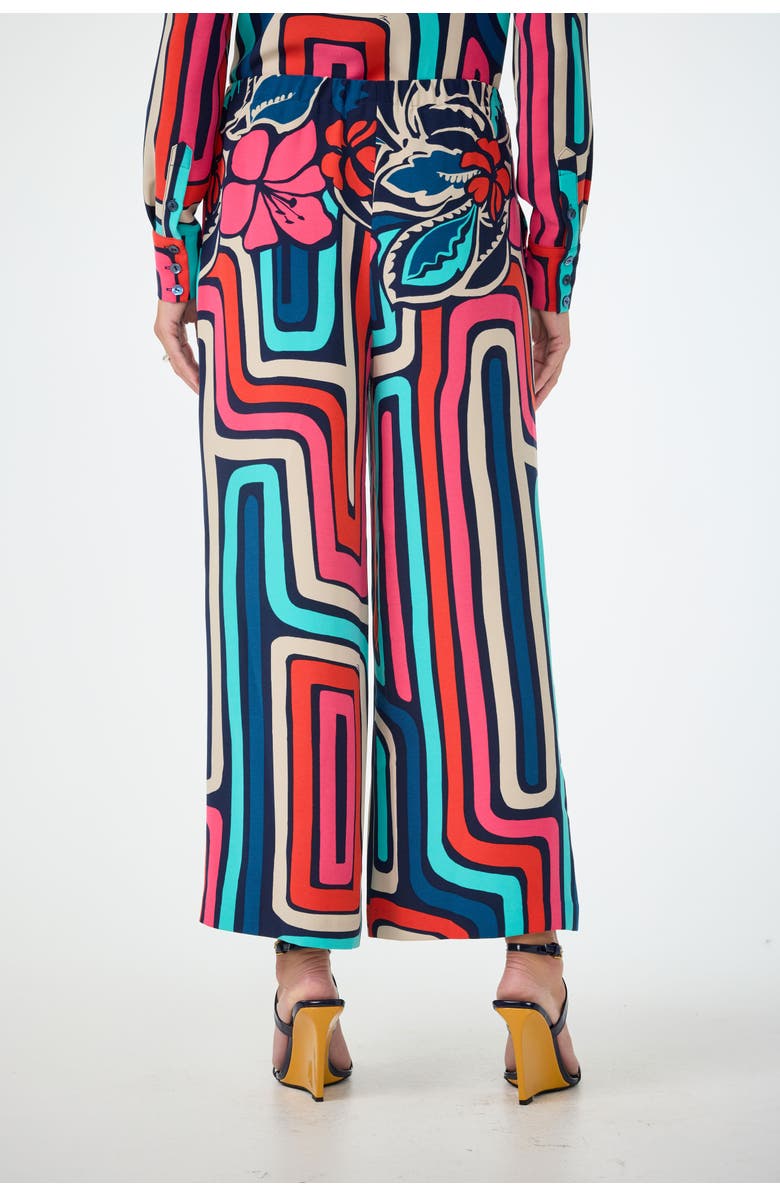 Trina Turk Cubism Printed Cropped Drapey Pant, Alternate, color, Multi