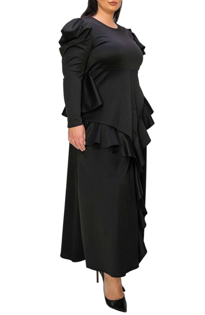 L I V D Vivienne Ruffle Maxi Dress, Alternate, color, Black