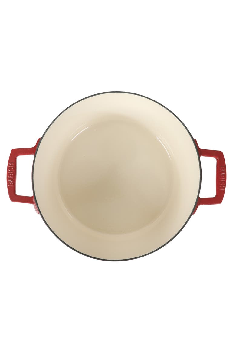 Matte Enamel Round Cast Iron Dutch Oven with Lid, Alternate, color, Red