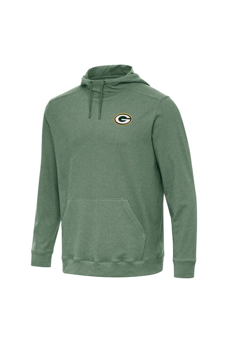 Men's Antigua Heather Green Green Bay Packers Cloud Pullover Hoodie, Main, color, Heather Green