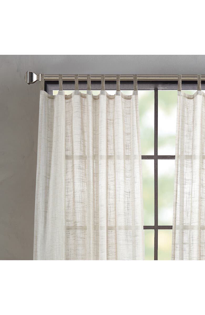 DKNY Set of 2 Classic Sheer Jute Tab Curtain Panels, Alternate, color,