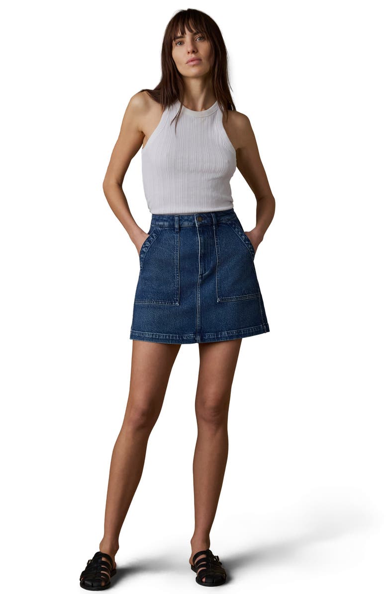 Faherty Solstice Denim Utility Miniskirt, Alternate, color, Bay Drift Wash