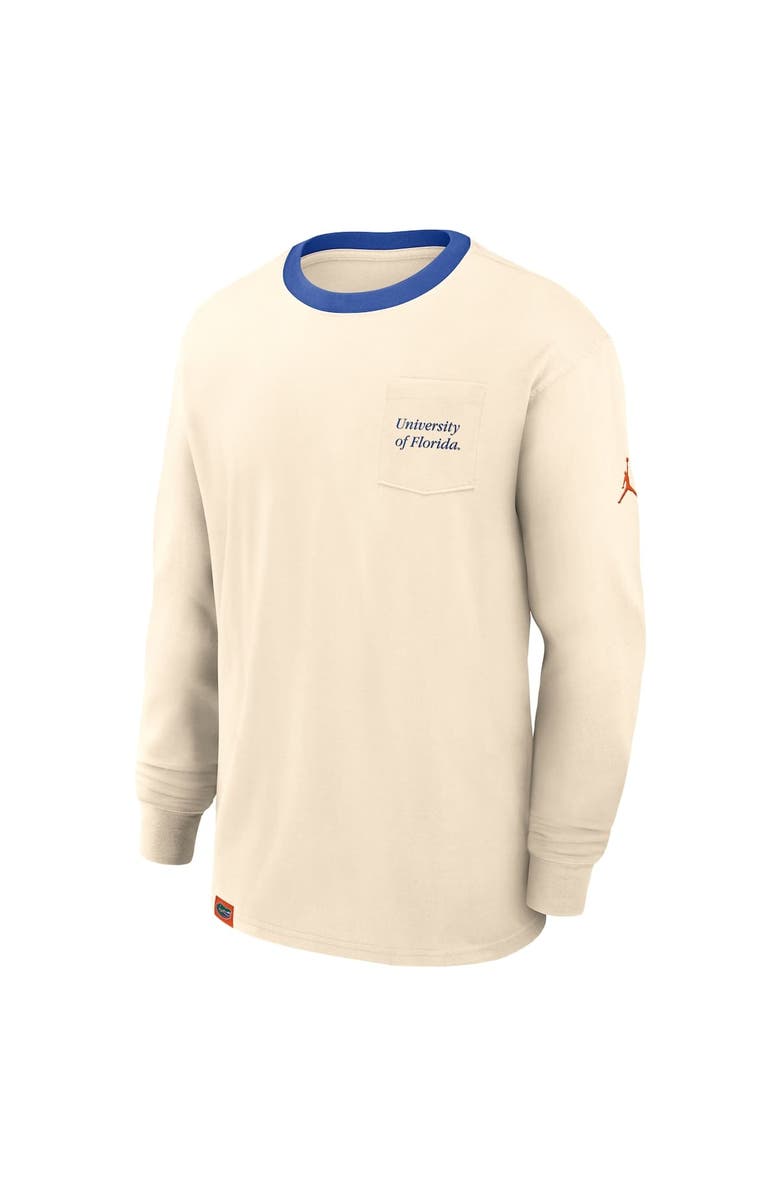 Jordan Brand Men's Jordan Brand Natural Florida Gators Athletic Prep Max90 Pocket Logo Long Sleeve T-Shirt, Alternate, color, Natural