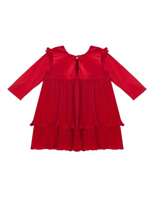 Isobella & Chloe Isobella And Chloe Merry 'n' Bright Toddler Girls' Red Velvet Dress With Ruffled Sh In Red