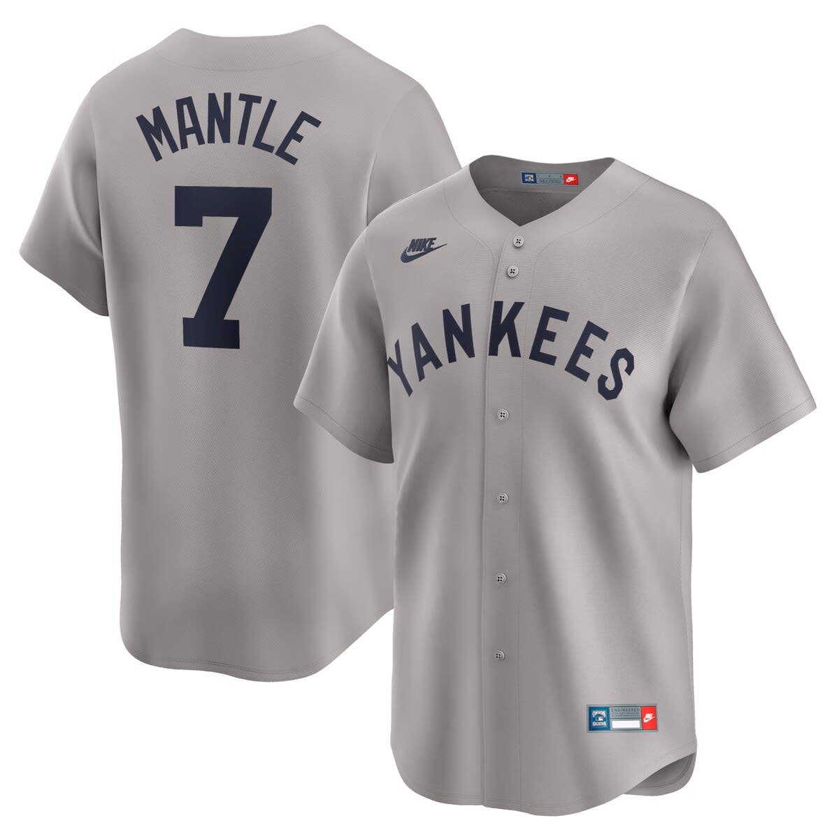 Nike Men's Nike Mickey Mantle Gray New York Yankees Throwback
