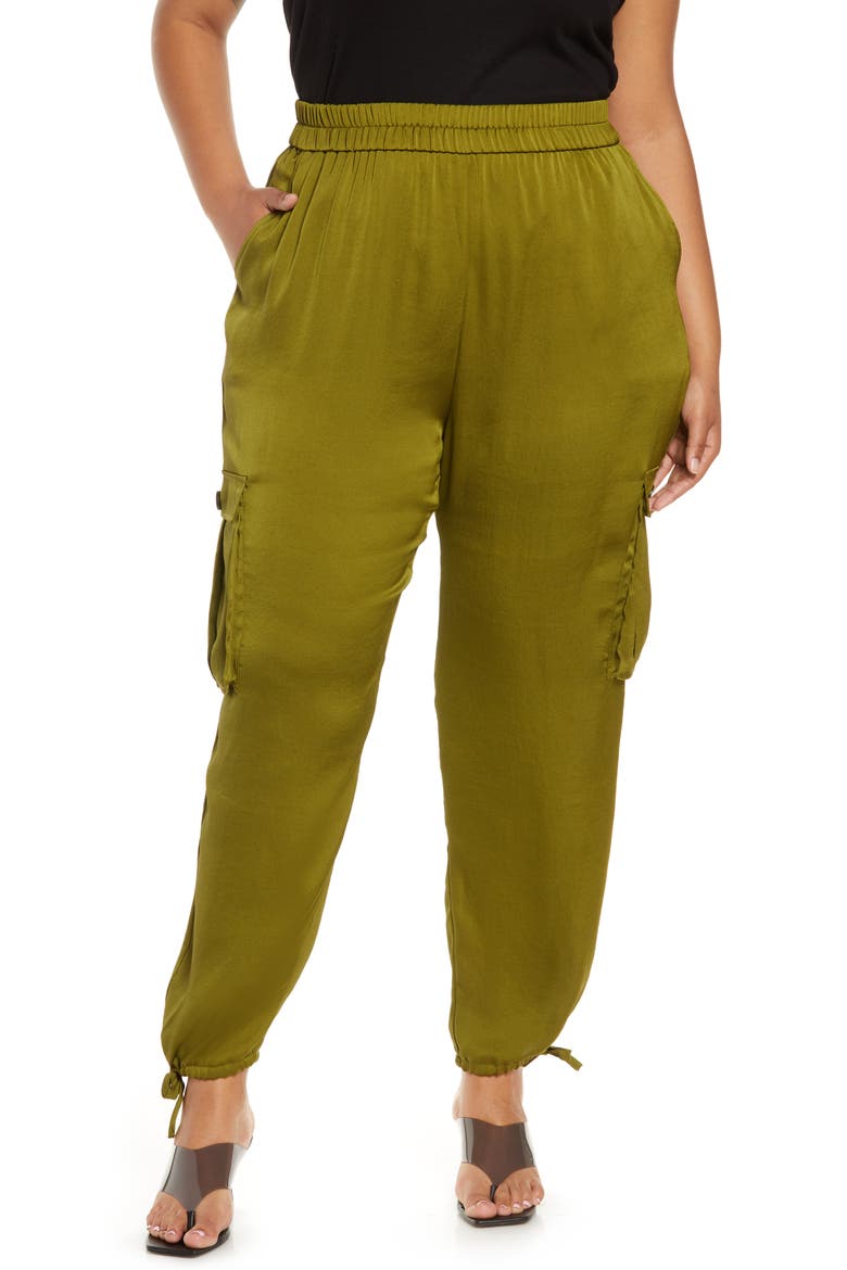 TIE DETAIL CARGO PANT, Main, color, OLIVE AVOCADO