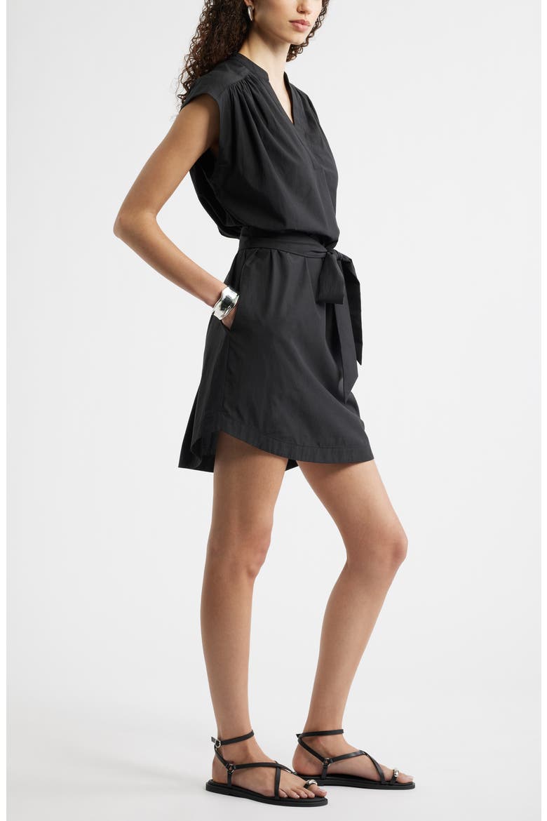Sleeveless Belted Minidress, Alternate, color, BLACK