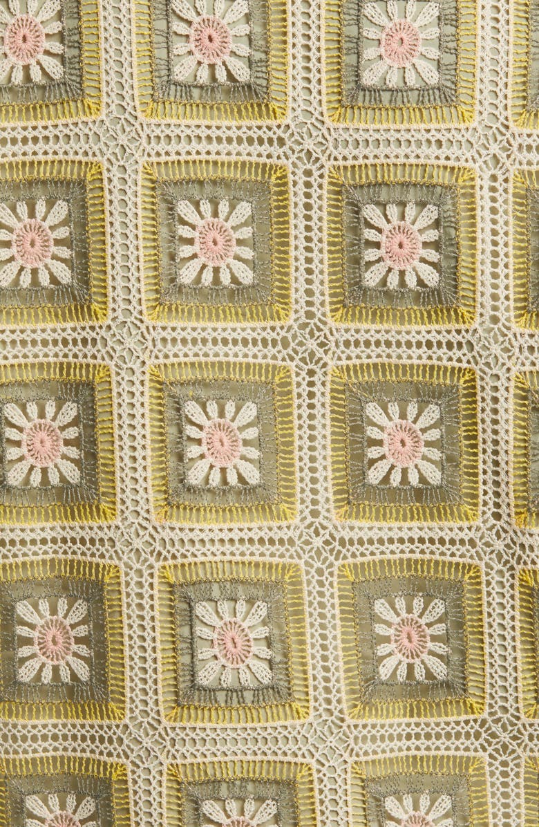 NN07 Julio Crochet Cotton Short Sleeve Button-Up Camp Shirt, Alternate, color, 