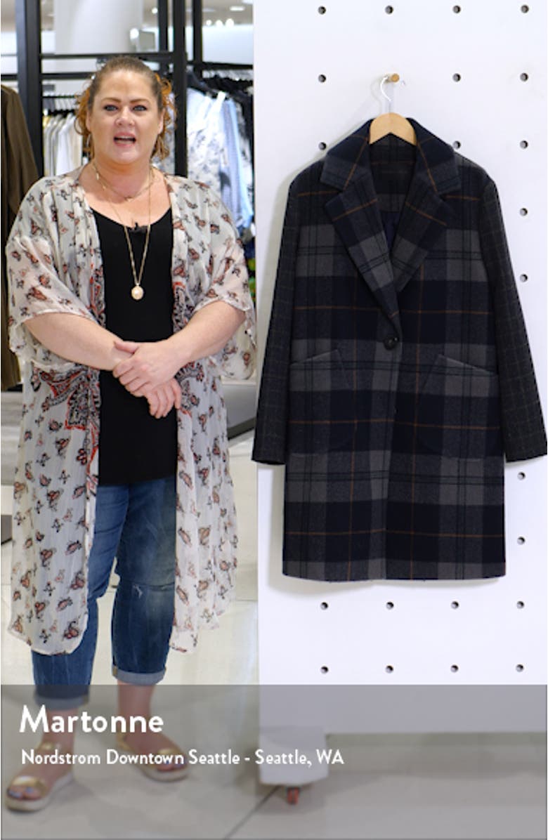 Plaid Brushed Wool Coat, sales video thumbnail