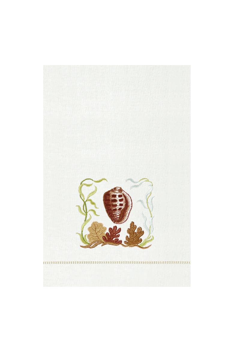 Conch Shell Woven Kitchen Towel, Main, color, Brown
