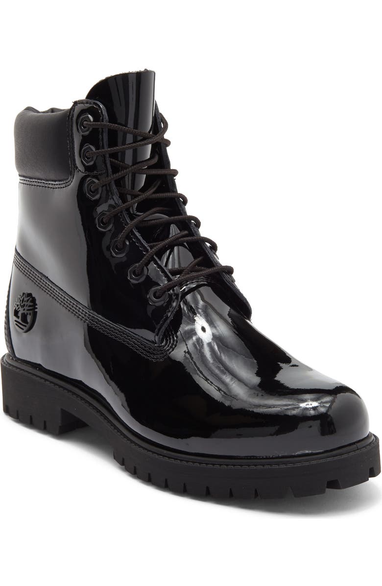 Timberland Premium 6-Inch Waterproof Patent Boot, Main, color, Black Patent Leather