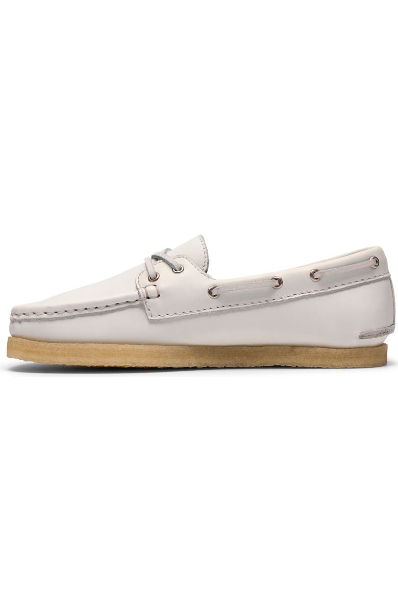 Clarks<sup>®</sup> Originals Godney Boat Moc Toe Loafer, Alternate, color, White Grain Leather