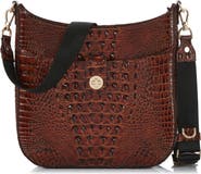 Brahmin Leia Croc Embossed Leather Crossbody Bag