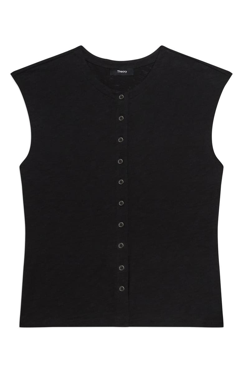 Theory Nebul Organic Cotton Button-Up Vest, Main, color, Black