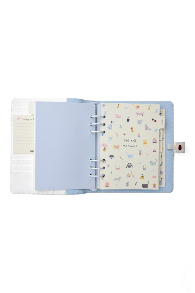 Large Leather Planner, Alternate, color, CREAM