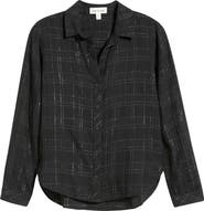 Cloth & Stone Metallic Check Button-Up Shirt