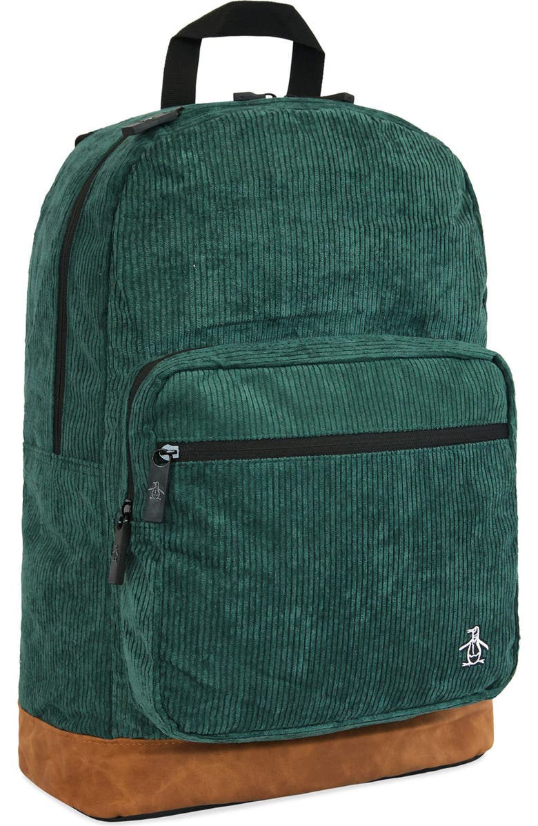 Original Penguin Corduroy Backpack, Alternate, color, Turquiose