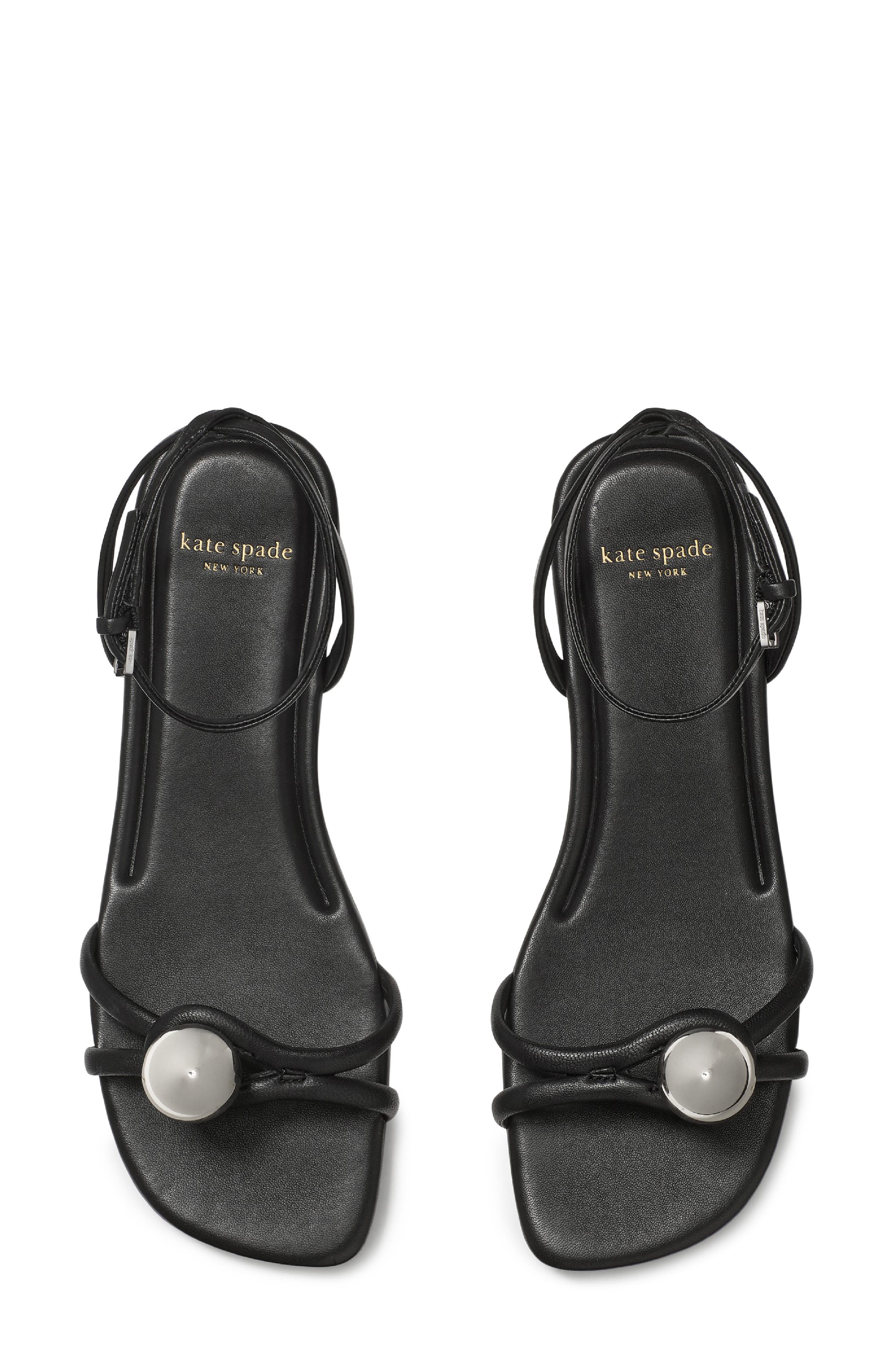Kate Spade New York harmony ankle strap sandal, Alternate, color, Black