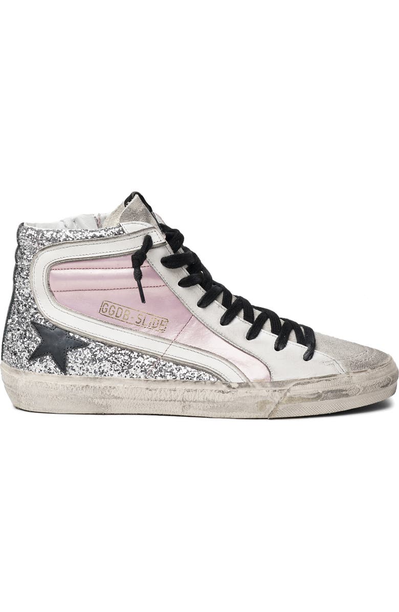 Golden Goose Slide Glitter High Top Sneaker, Main, color,