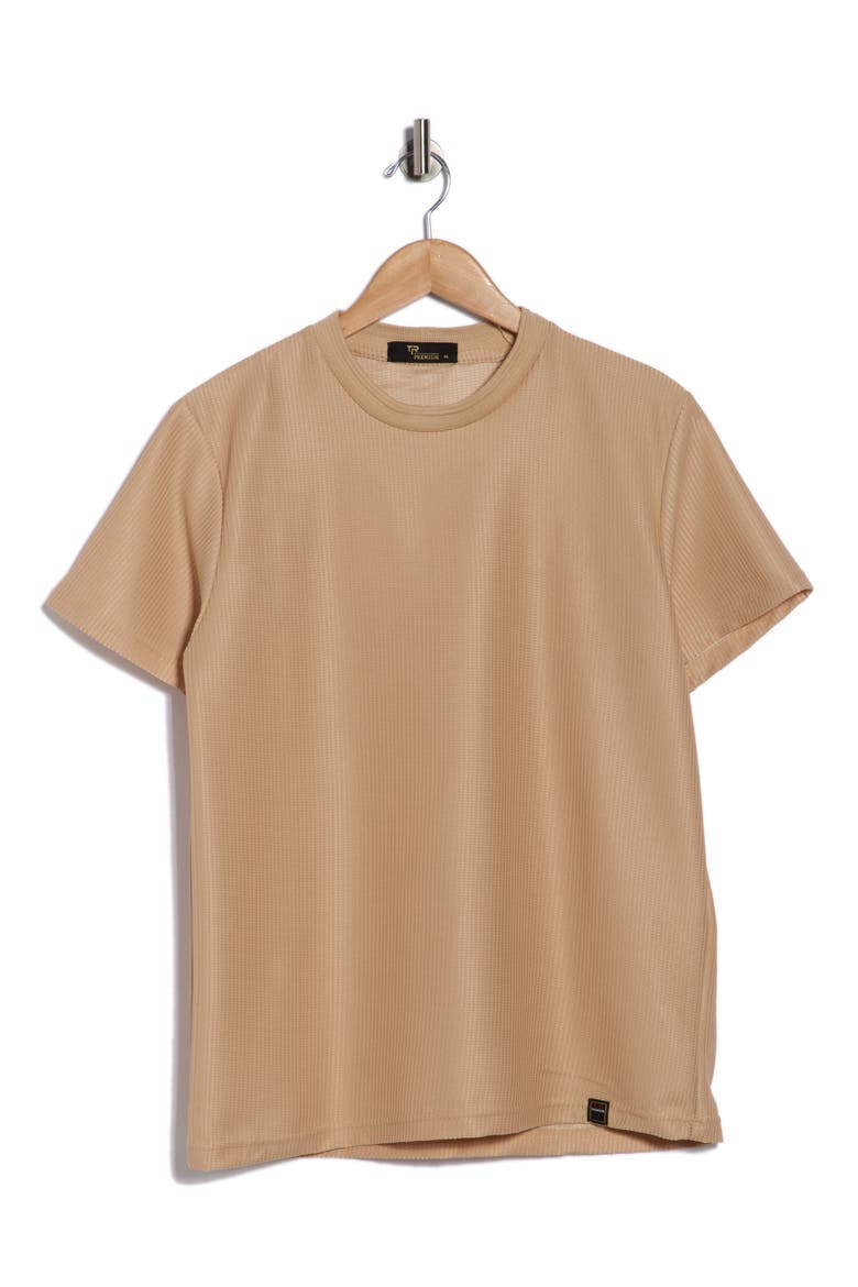 Textured Crew T-Shirt, Alternate, color, BEIGE