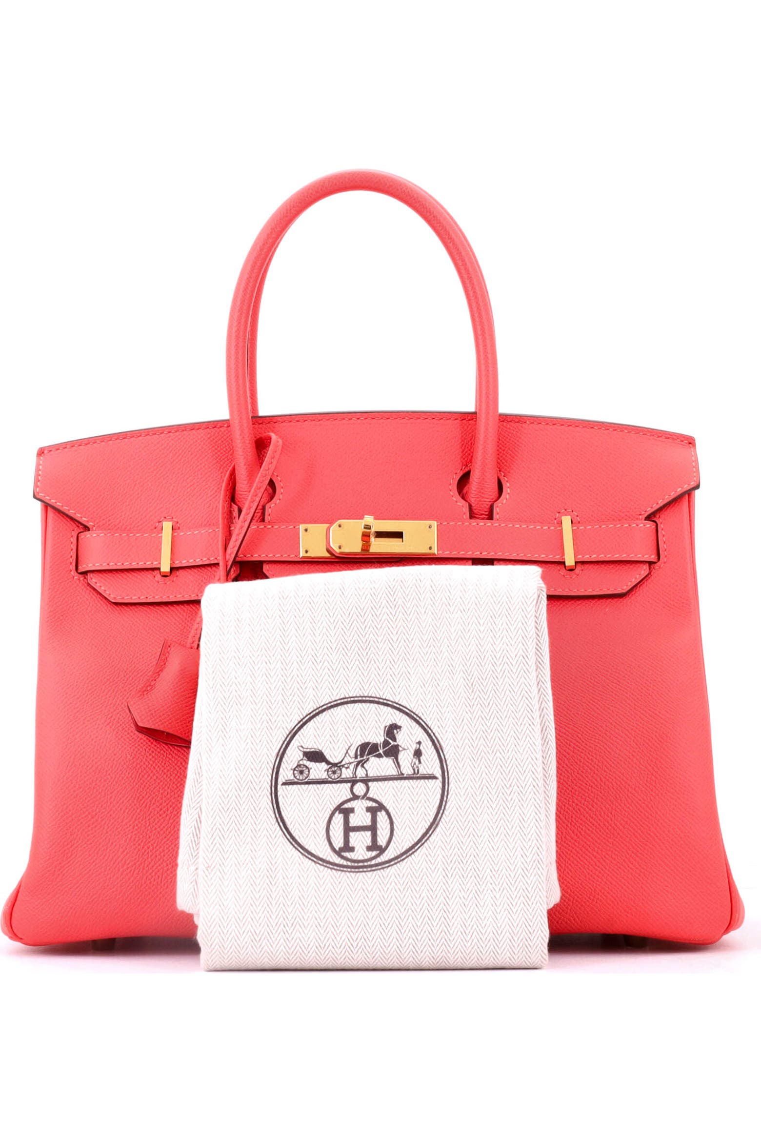Red 7 Color Pre-Owned Hermes Birkin Handbag Red Epsom with Gold Hardware 30 (Women ...