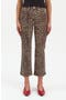 Shy Leopard Print Kick Flare Jeans