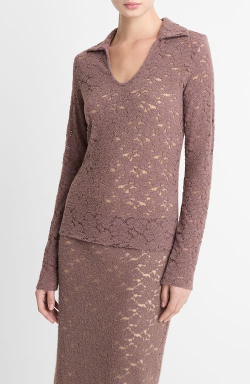 Vince Stretch Lace Top In Neutral